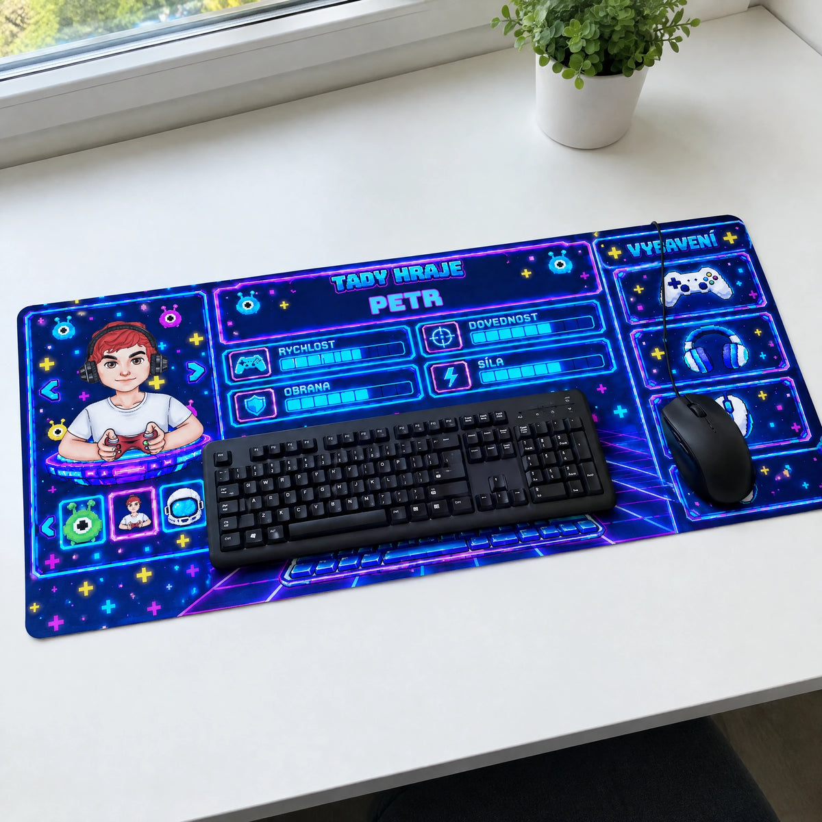 Personalizovaná podložka na stůl Neon XXL se jménem