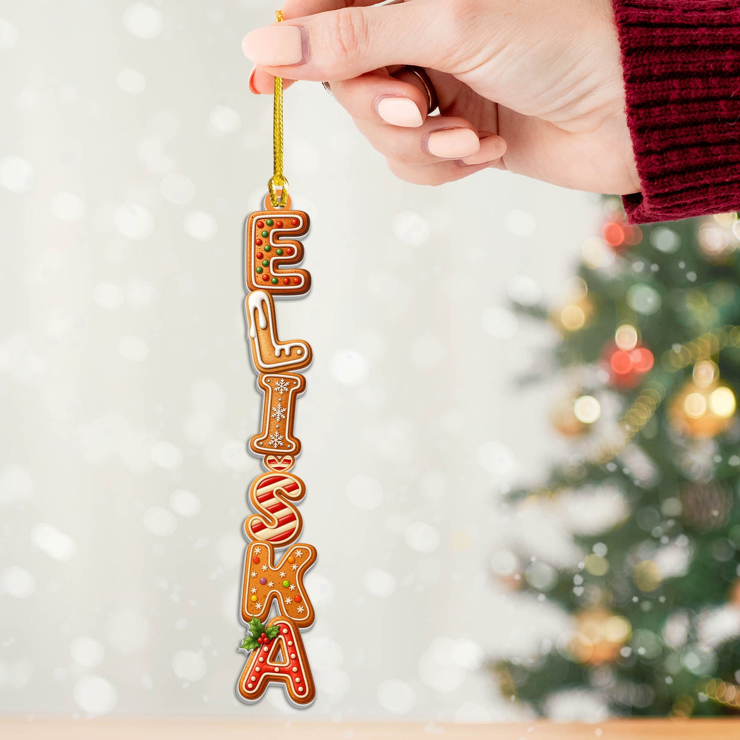 Personalizovaná akrylová ozdoba, vánoční dárek 100