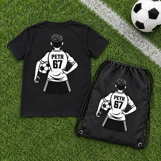 Dětský sportovní set – tričko a vak s vlastním jménem a číslem