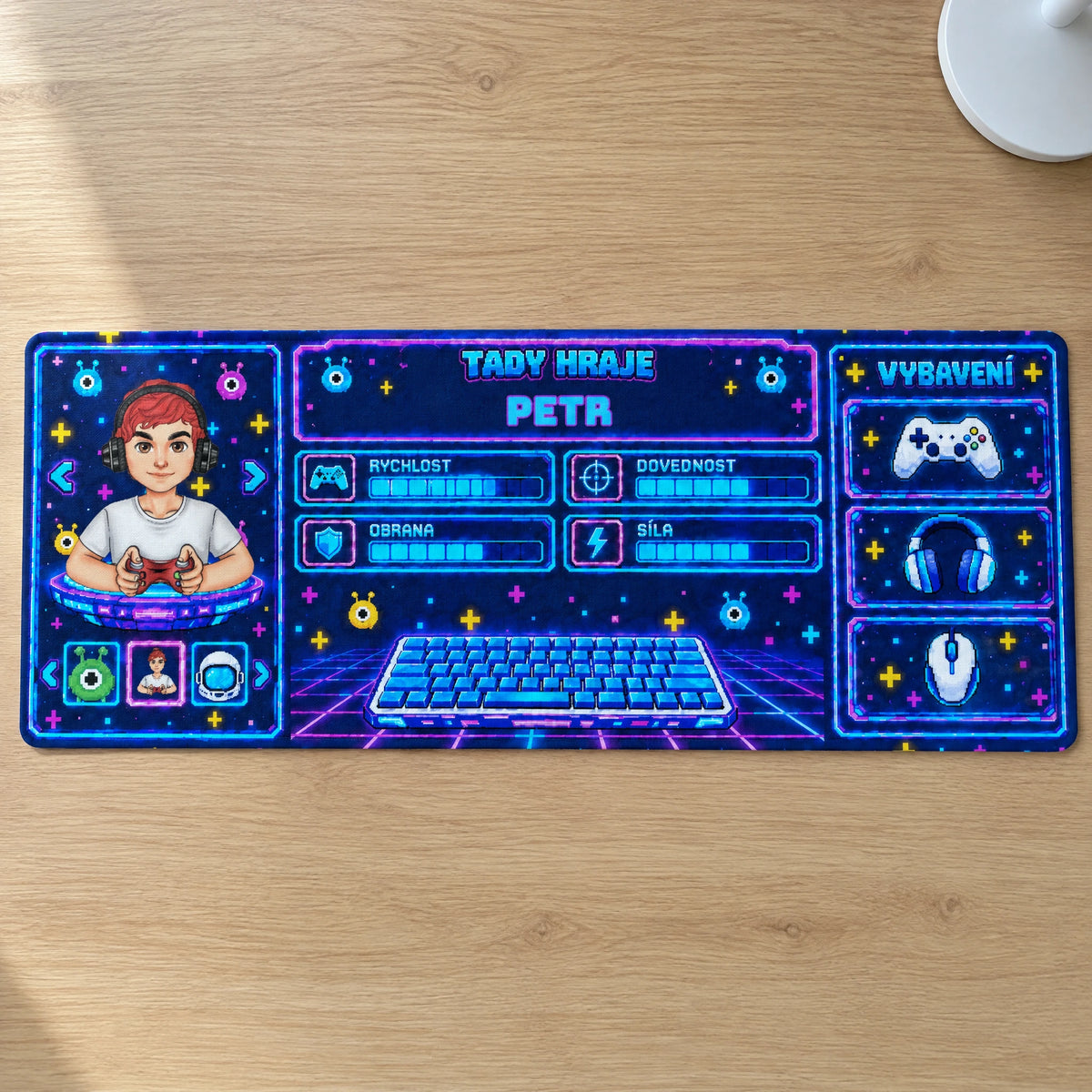 Personalizovaná podložka na stůl Neon XXL se jménem