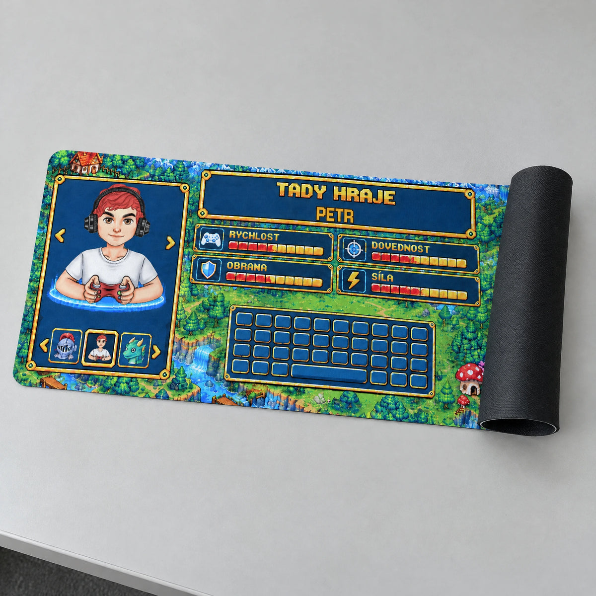 Personalizovaná podložka na stůl Pixel XXL se jménem