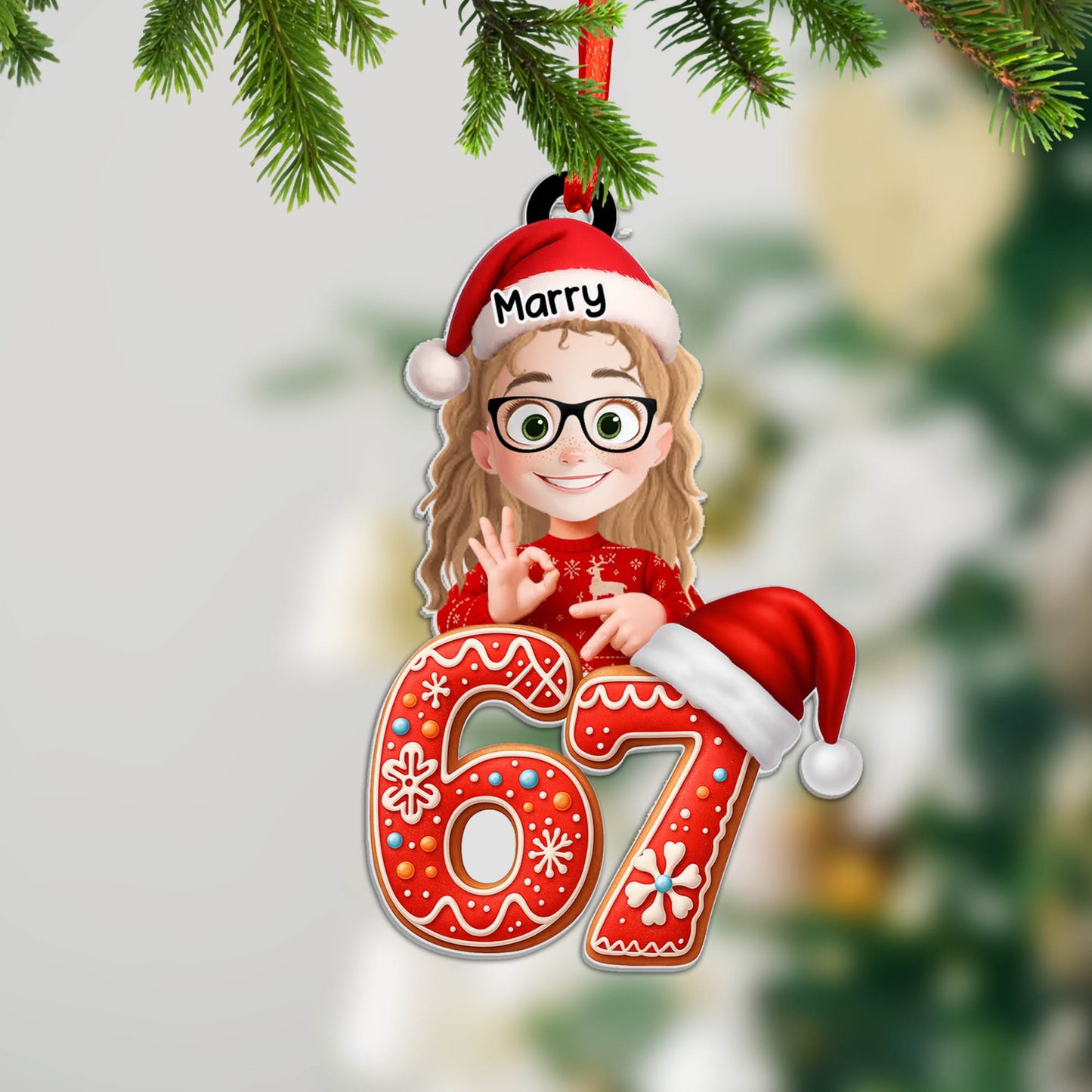 Personalizovaná akrylová ozdoba, vánoční dárek 67