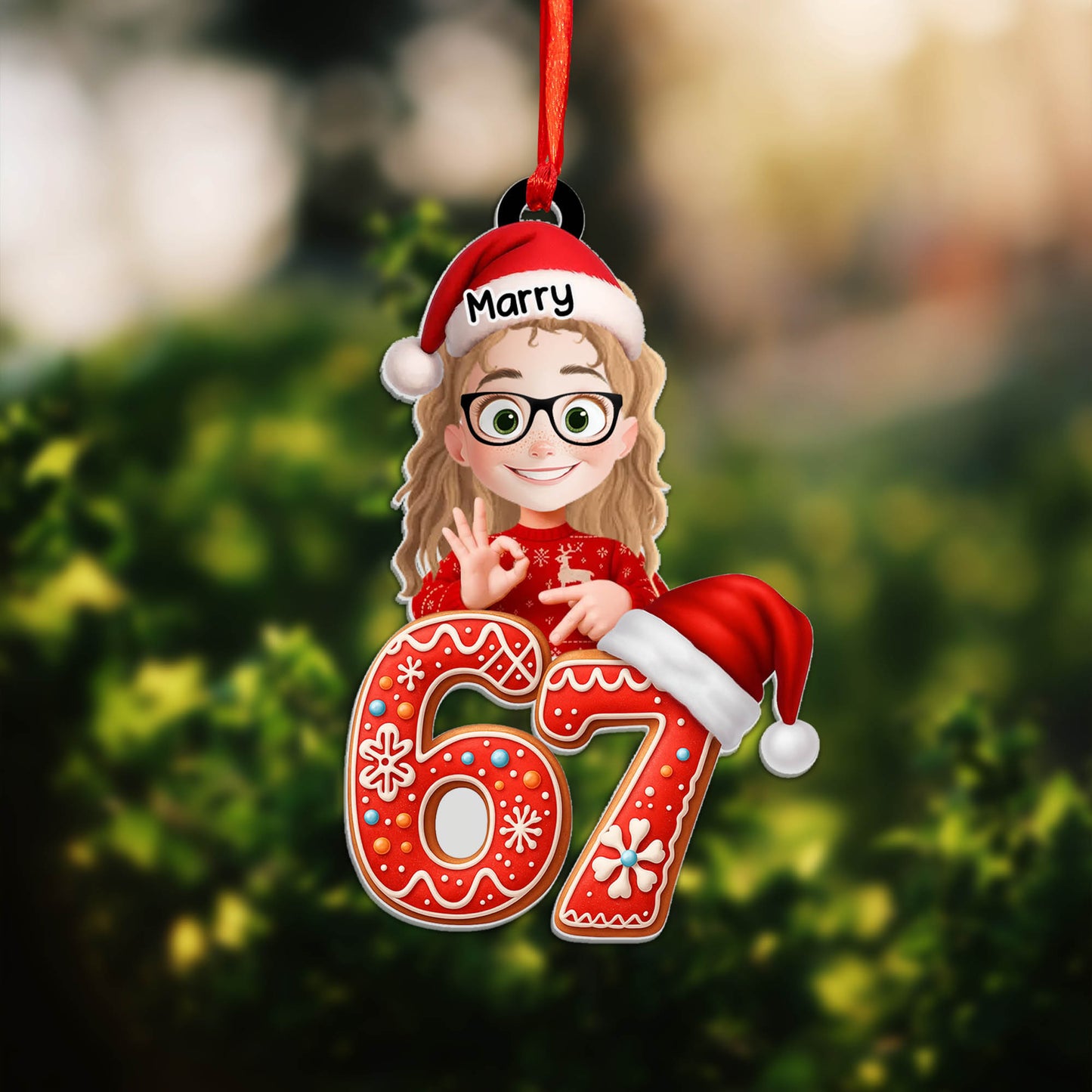 Personalizovaná akrylová ozdoba, vánoční dárek 67